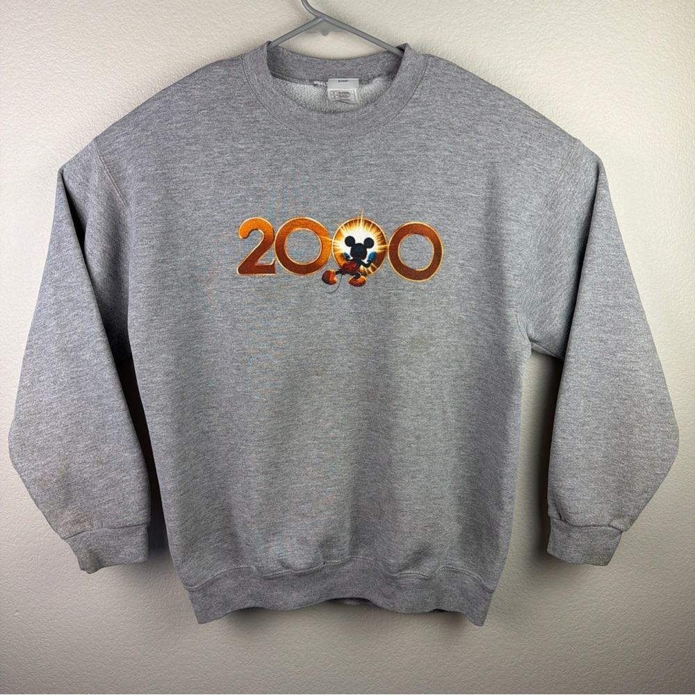 Vintage Disney Sweatshirt 2000 Mickey Mouse Gray Adult Unisex Large
